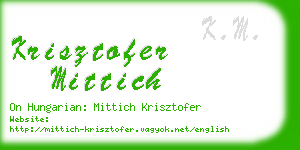 krisztofer mittich business card